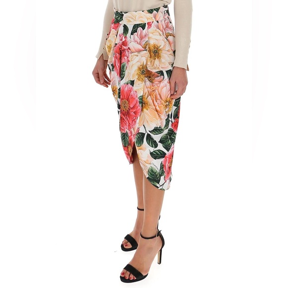 Dolce & Gabbana Camellia Print Cady Tulip Skirt - NEW WITH TAGS - Picture 11 of 16